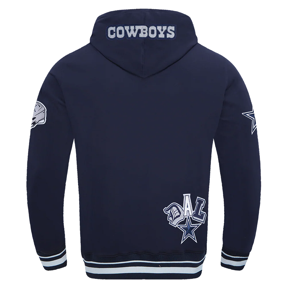 NFL DALLAS COWBOYS CITY RANSOM MEN'S RIB FLEECE PULLOVER HOODIE (MIDNIGHT NAVY) - Image 3