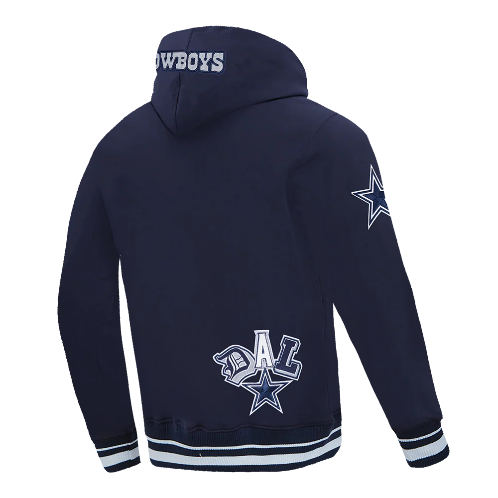 NFL DALLAS COWBOYS CITY RANSOM MEN'S RIB FLEECE PULLOVER HOODIE (MIDNIGHT NAVY) - Image 4