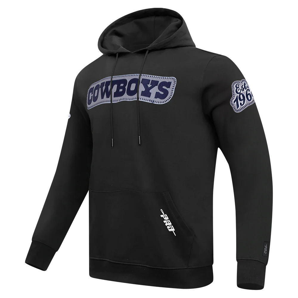 NFL DALLAS COWBOYS DIY PICK STITCH MEN'S DOUBLE KNIT PULLOVER HOODIE (BLACK) - Image 2
