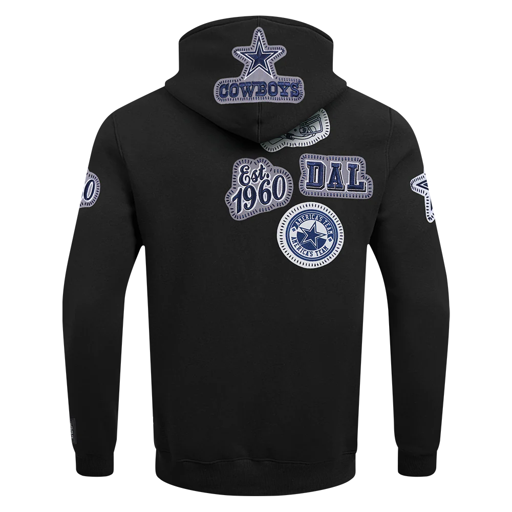 NFL DALLAS COWBOYS DIY PICK STITCH MEN'S DOUBLE KNIT PULLOVER HOODIE (BLACK) - Image 3