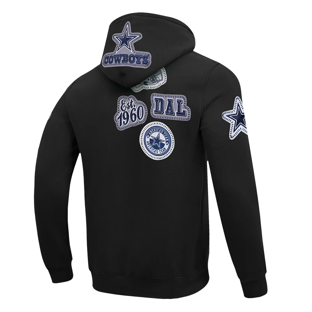 NFL DALLAS COWBOYS DIY PICK STITCH MEN'S DOUBLE KNIT PULLOVER HOODIE (BLACK) - Image 4