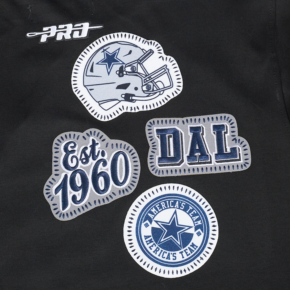 NFL DALLAS COWBOYS DIY PICK STITCH MEN'S DOUBLE KNIT PULLOVER HOODIE (BLACK) - Image 9