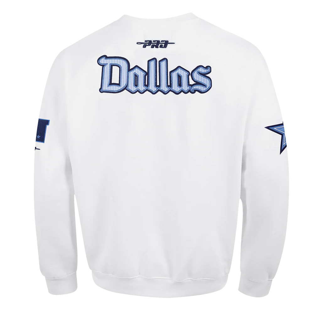 NFL DALLAS COWBOYS COUNTRY CLUB MEN'S DROP SHOULDER FLEECE CREWNECK (WHITE) - Image 3