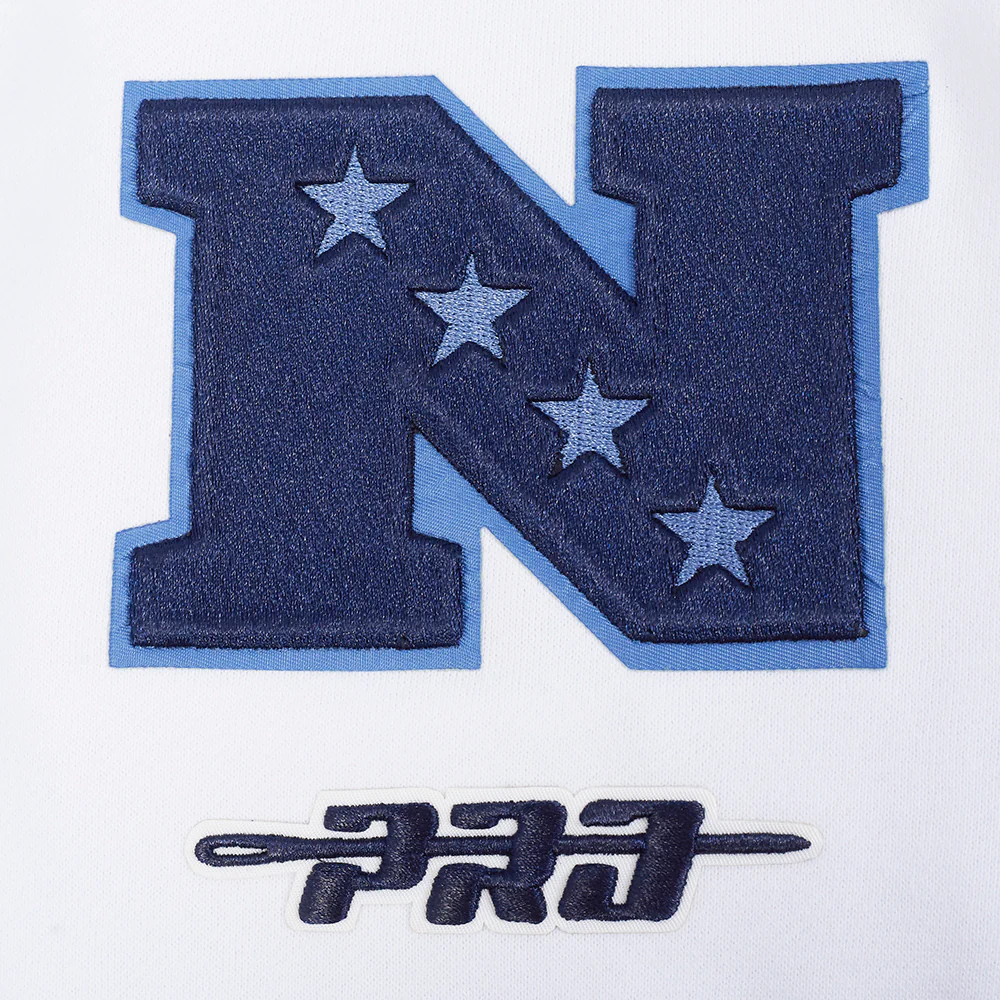 NFL DALLAS COWBOYS COUNTRY CLUB MEN'S DROP SHOULDER FLEECE CREWNECK (WHITE) - Image 5