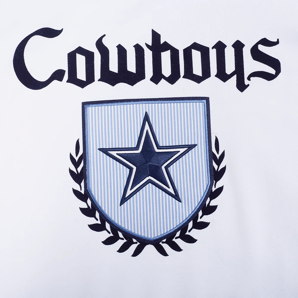 NFL DALLAS COWBOYS COUNTRY CLUB MEN'S DROP SHOULDER FLEECE CREWNECK (WHITE) - Image 7