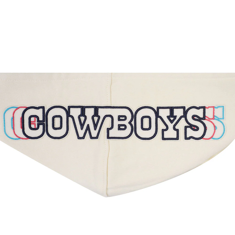 NFL DALLAS COWBOYS ECHO LOGO MEN'S FLEECE PULLOVER HOODIE (EGGSHELL) - Image 5