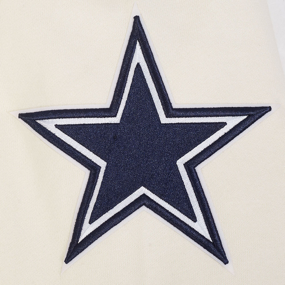 NFL DALLAS COWBOYS ECHO LOGO MEN'S FLEECE PULLOVER HOODIE (EGGSHELL) - Image 7