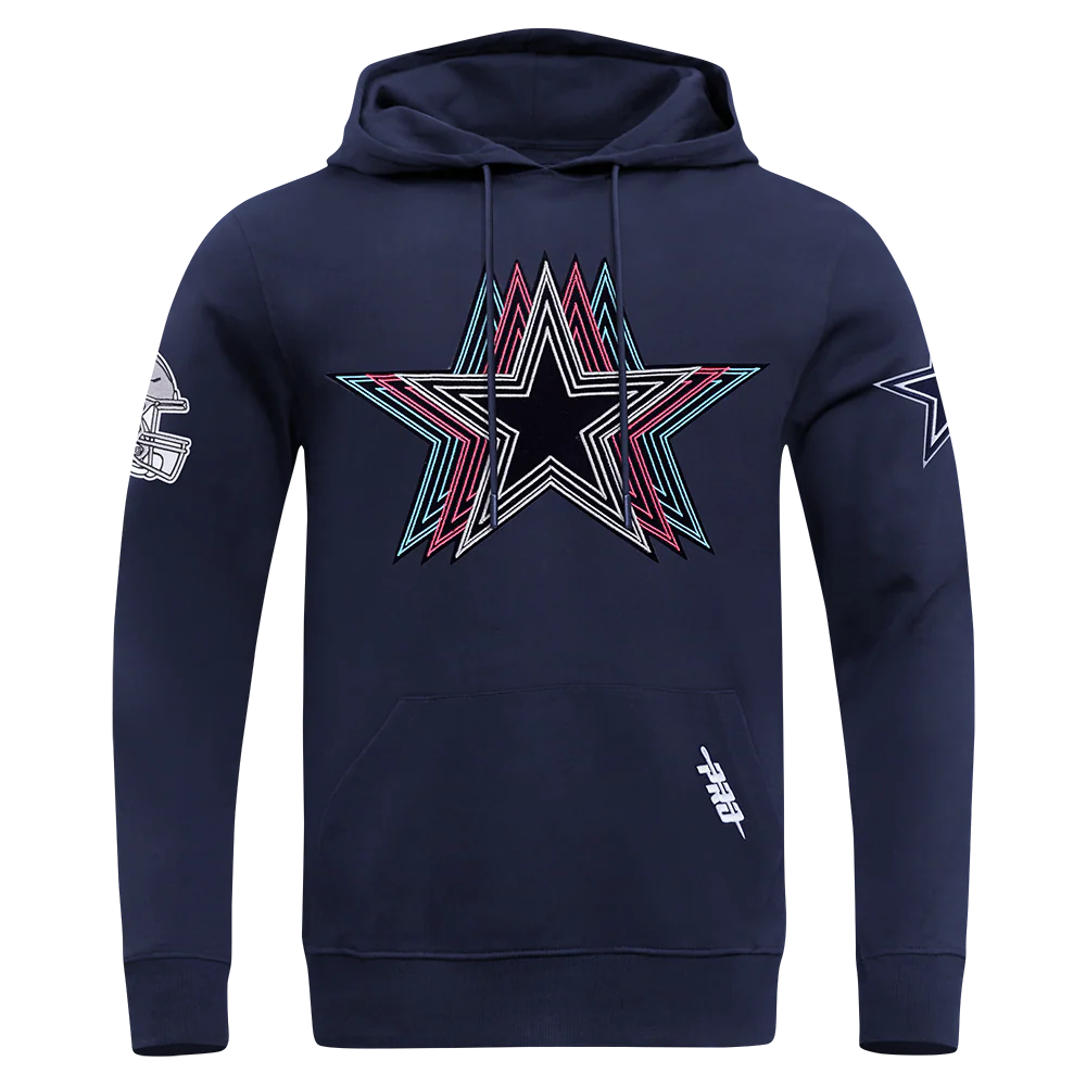 NFL DALLAS COWBOYS ECHO LOGO MEN'S FLEECE PULLOVER HOODIE (MIDNIGHT NAVY)