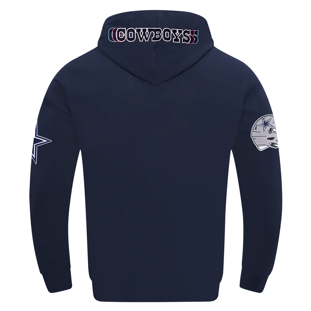 NFL DALLAS COWBOYS ECHO LOGO MEN'S FLEECE PULLOVER HOODIE (MIDNIGHT NAVY) - Image 3