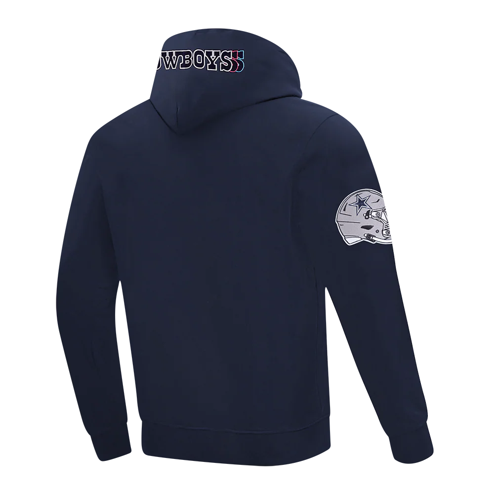 NFL DALLAS COWBOYS ECHO LOGO MEN'S FLEECE PULLOVER HOODIE (MIDNIGHT NAVY) - Image 4