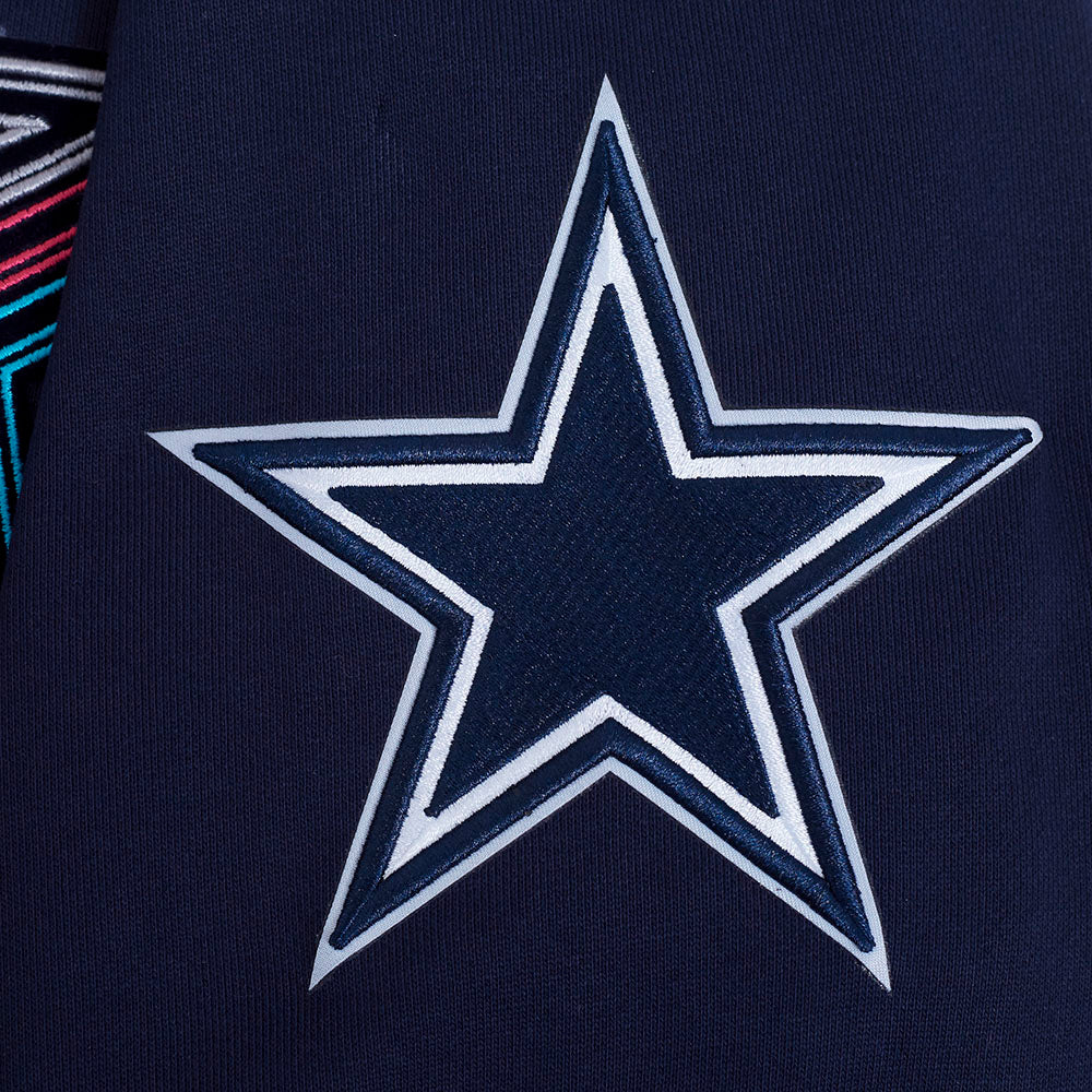 NFL DALLAS COWBOYS ECHO LOGO MEN'S FLEECE PULLOVER HOODIE (MIDNIGHT NAVY) - Image 6
