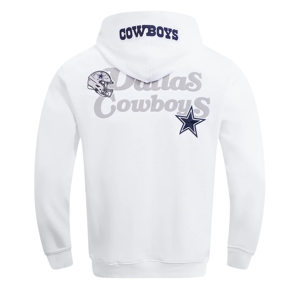 NFL DALLAS COWBOYS SOUVENIR MEN'S FLEECE PULLOVER HOODIE (WHITE) - Image 3