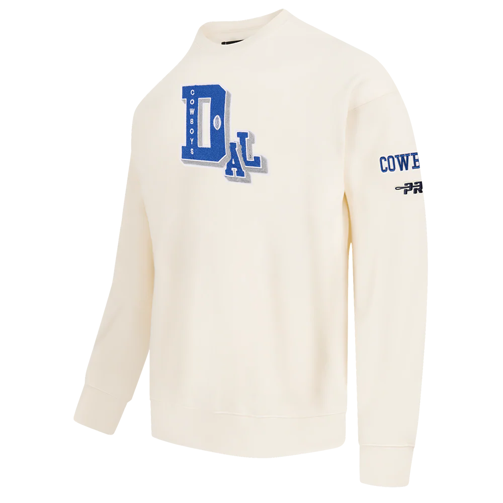 NFL DALLAS COWBOYS BEST OF MEN'S DROP SHOULDER FLC CREWNECK (EGGSHELL) - Image 3