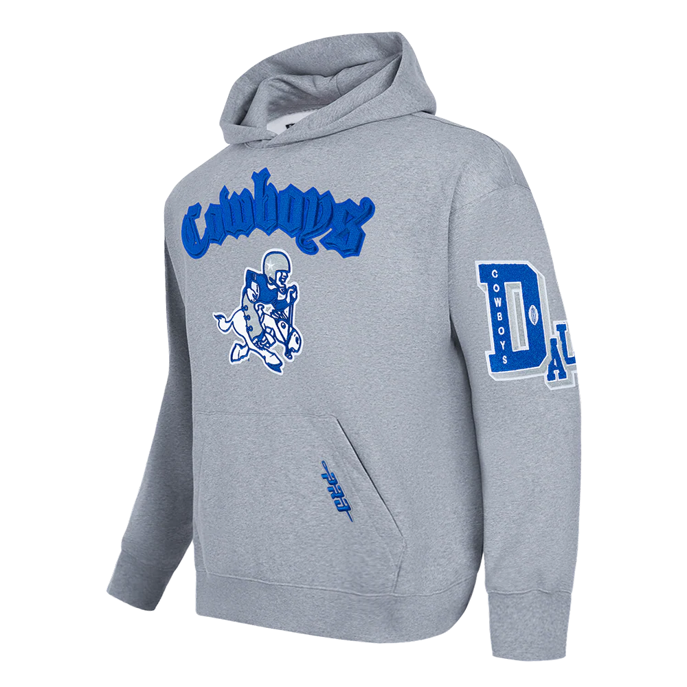 NFL DALLAS COWBOYS BEST OF MEN'S DROP SHOULDER PO HOODIE (DARK HEATHER GRAY) - Image 6