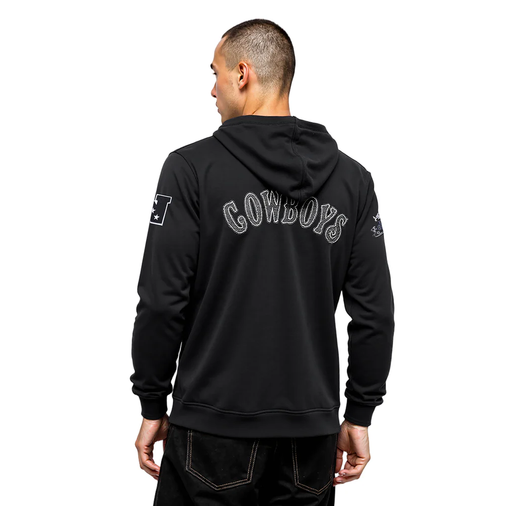 NFL DALLAS COWBOYS REBEL ATHLETICS MEN'S FLC PO HOODIE (BLACK) - Image 10