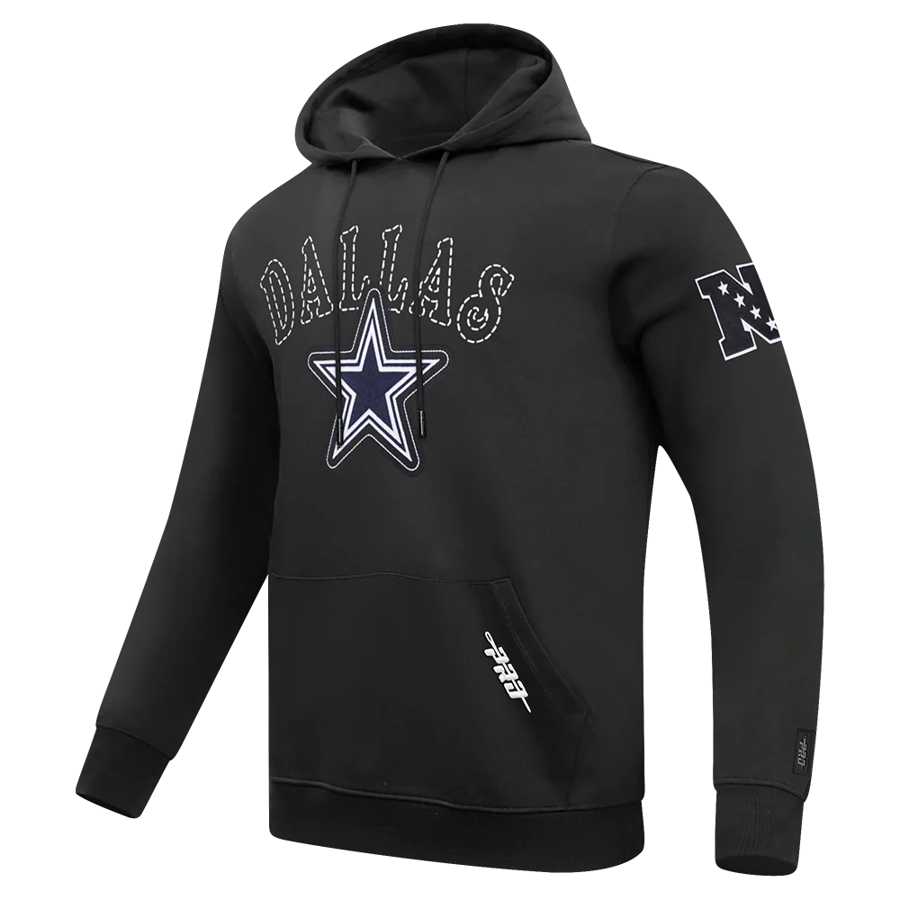 NFL DALLAS COWBOYS REBEL ATHLETICS MEN'S FLC PO HOODIE (BLACK) - Image 11