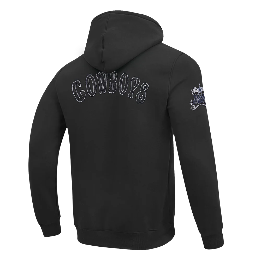 NFL DALLAS COWBOYS REBEL ATHLETICS MEN'S FLC PO HOODIE (BLACK) - Image 12