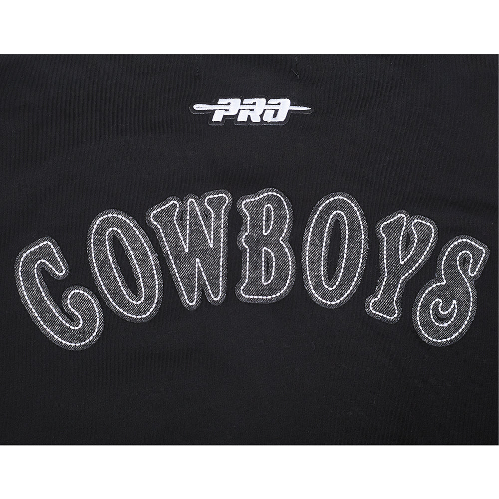 NFL DALLAS COWBOYS REBEL ATHLETICS MEN'S FLC PO HOODIE (BLACK) - Image 5
