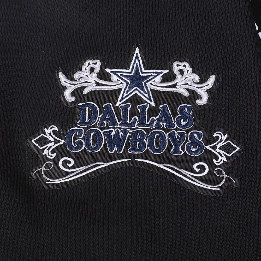 NFL DALLAS COWBOYS REBEL ATHLETICS MEN'S FLC PO HOODIE (BLACK) - Image 8