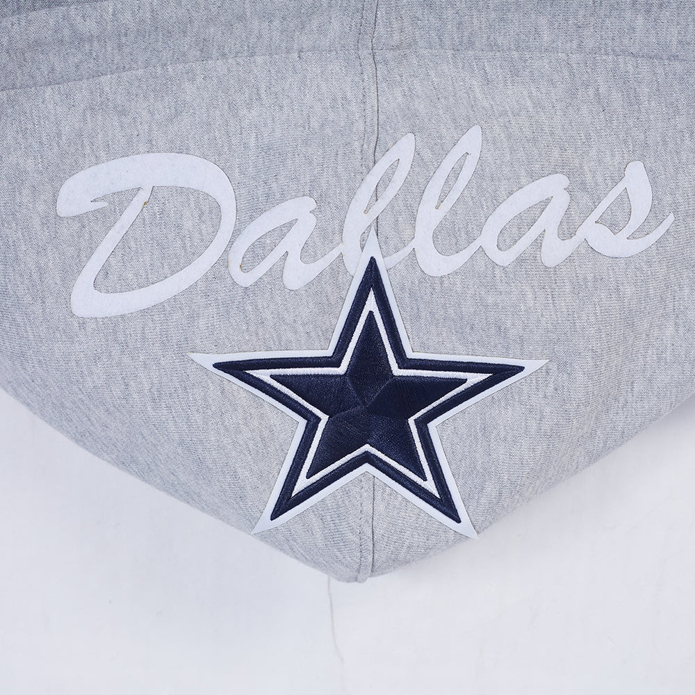 NFL DALLAS COWBOYS TEAM BADGE MEN'S RIB FLC PO HOODIE (HEATHER GREY/MIDNIGHT NAVY) - Image 12