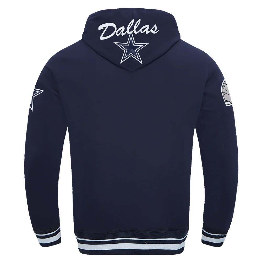NFL DALLAS COWBOYS TEAM BADGE MEN'S RIB PO HOODIE (MIDNIGHT NAVY) - Image 7