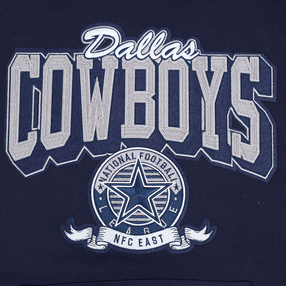 NFL DALLAS COWBOYS TEAM BADGE MEN'S RIB PO HOODIE (MIDNIGHT NAVY) - Image 9