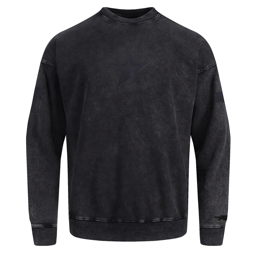 NFL DALLAS COWBOYS WASHED VANGUARD MEN'S ENZYME WASH DROP SHOULDER F (WASHED BLACK) - Image 3