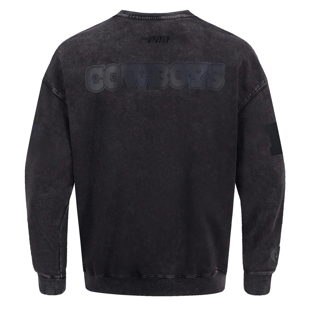 NFL DALLAS COWBOYS WASHED VANGUARD MEN'S ENZYME WASH DROP SHOULDER F (WASHED BLACK) - Image 5