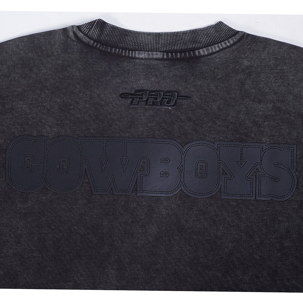 NFL DALLAS COWBOYS WASHED VANGUARD MEN'S ENZYME WASH DROP SHOULDER F (WASHED BLACK) - Image 7