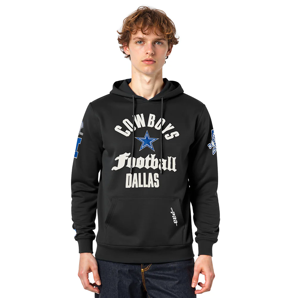 NFL DALLAS COWBOYS MODERN ORIGINALS MEN'S FLC PO HOODIE (BLACK)