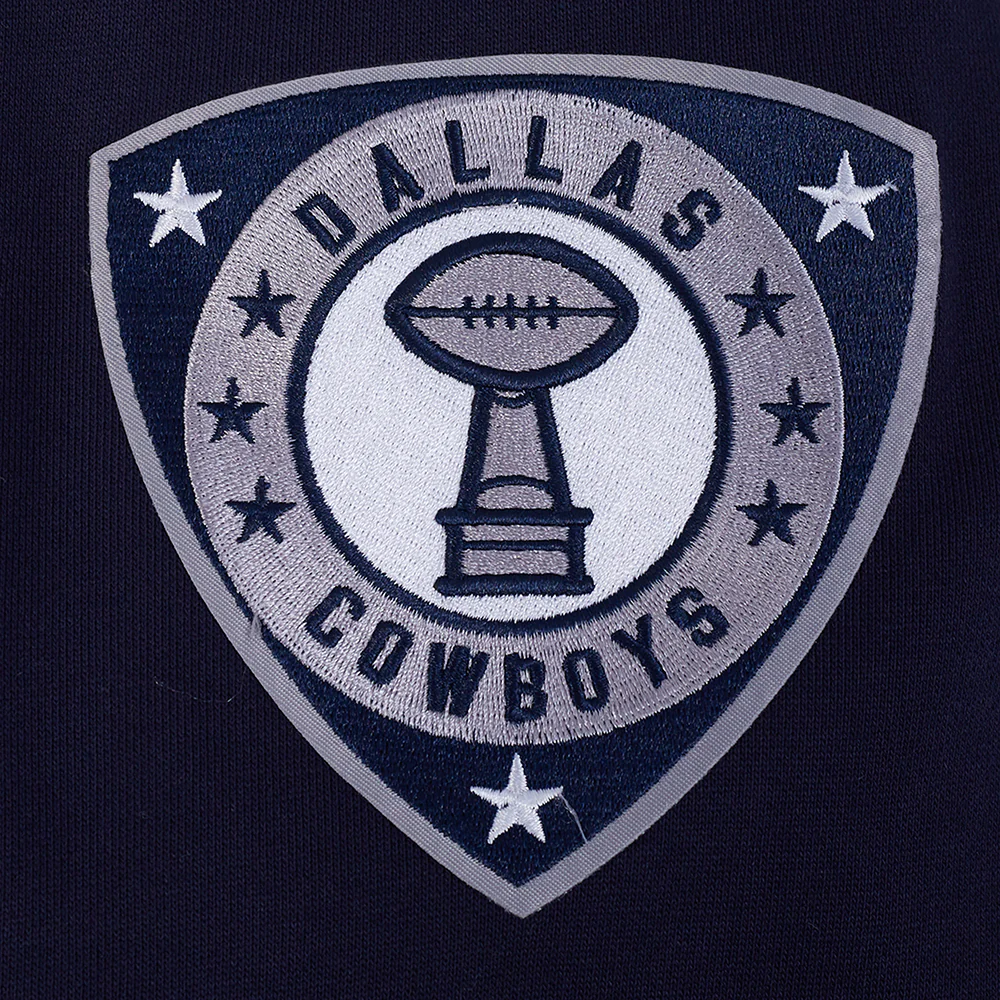 NFL DALLAS COWBOYS LETTERMAN MEN'S PULL OVER HOODIE (MIDNIGHT NAVY) - Image 6