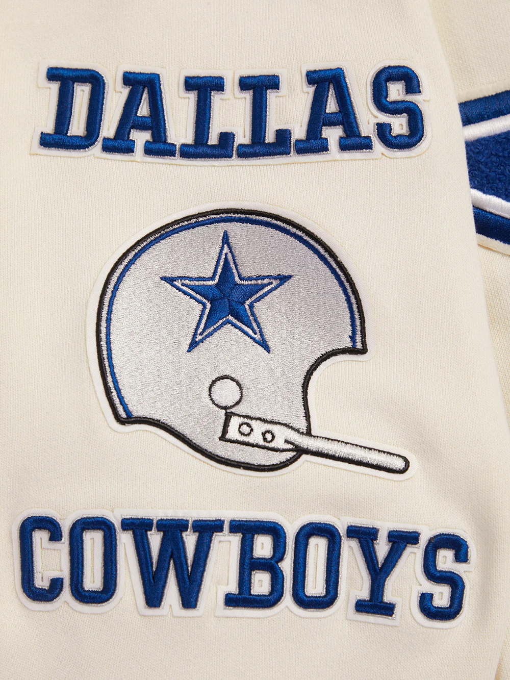 NFL DALLAS COWBOYS RETRO CLASSIC MEN'S PULLOVER HOODIE (EGGSHELL/DODGER BLUE) - Image 11