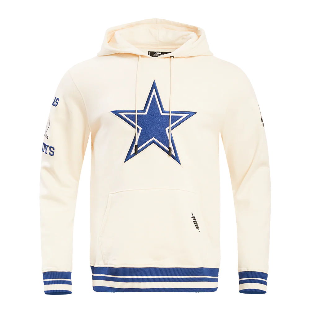 NFL DALLAS COWBOYS RETRO CLASSIC MEN'S PULLOVER HOODIE (EGGSHELL/DODGER BLUE) - Image 5