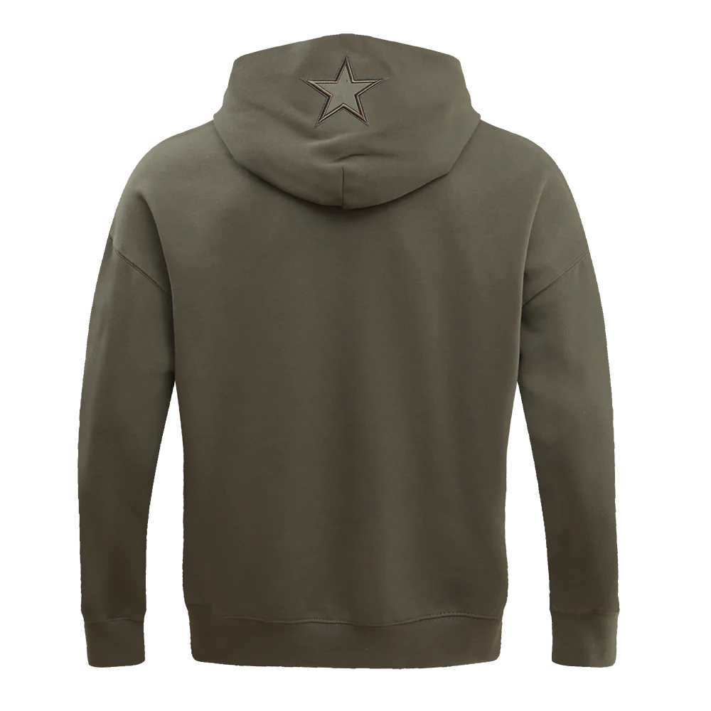 NFL DALLAS COWBOYS NEUTRAL DROP SHOULDER MEN'S PULLOVER HOODIE (DARK TAUPE) - Image 4