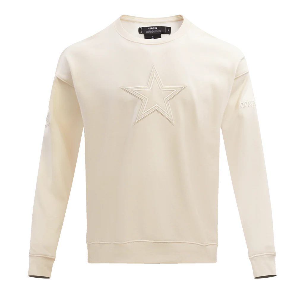 NFL DALLAS COWBOYS NEUTRAL DROP SHOULDER MEN'S CREWNECK (EGGSHELL)