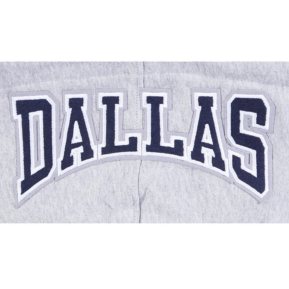 NFL DALLAS COWBOYS CREST EMBLEM RIB FLC PO HOODIE (HEATHER GREY/MIDNIGHT NAVY) - Image 6