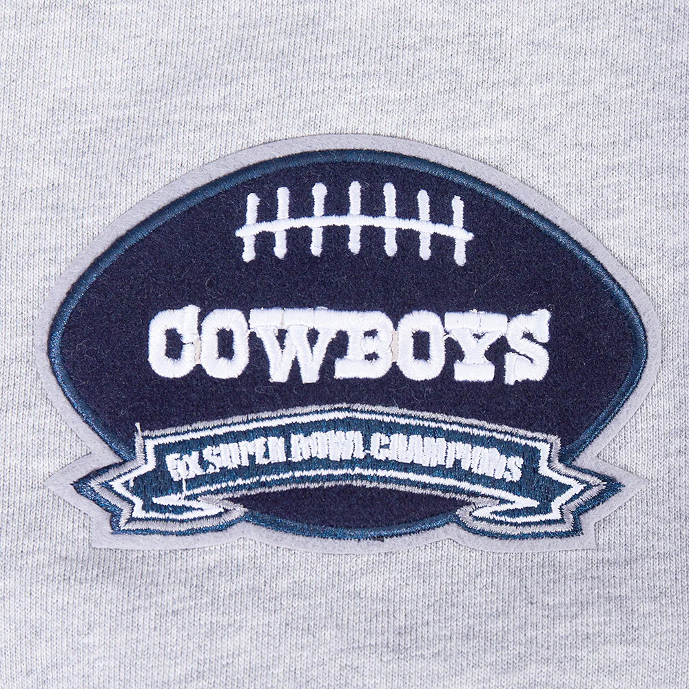 NFL DALLAS COWBOYS CREST EMBLEM RIB FLC PO HOODIE (HEATHER GREY/MIDNIGHT NAVY) - Image 7