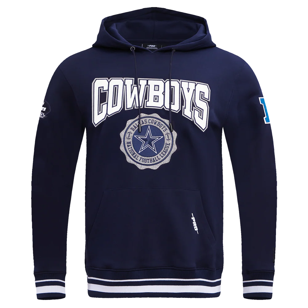 NFL DALLAS COWBOYS CREST EMBLEM RIB FLC PO HOODIE (MIDNIGHT NAVY)