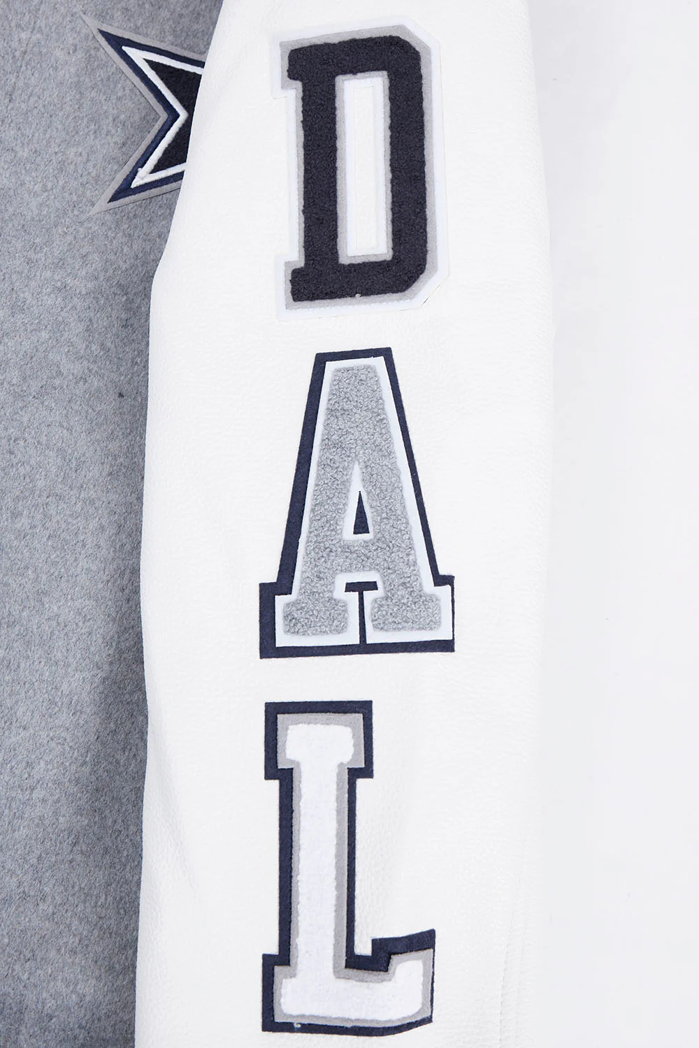 NFL DALLAS COWBOYS SCRIPT TAIL MEN'S RIB WOOL VARSITY (HEATHER GREY/WHITE/MIDNIGHT NAVY) - Image 7