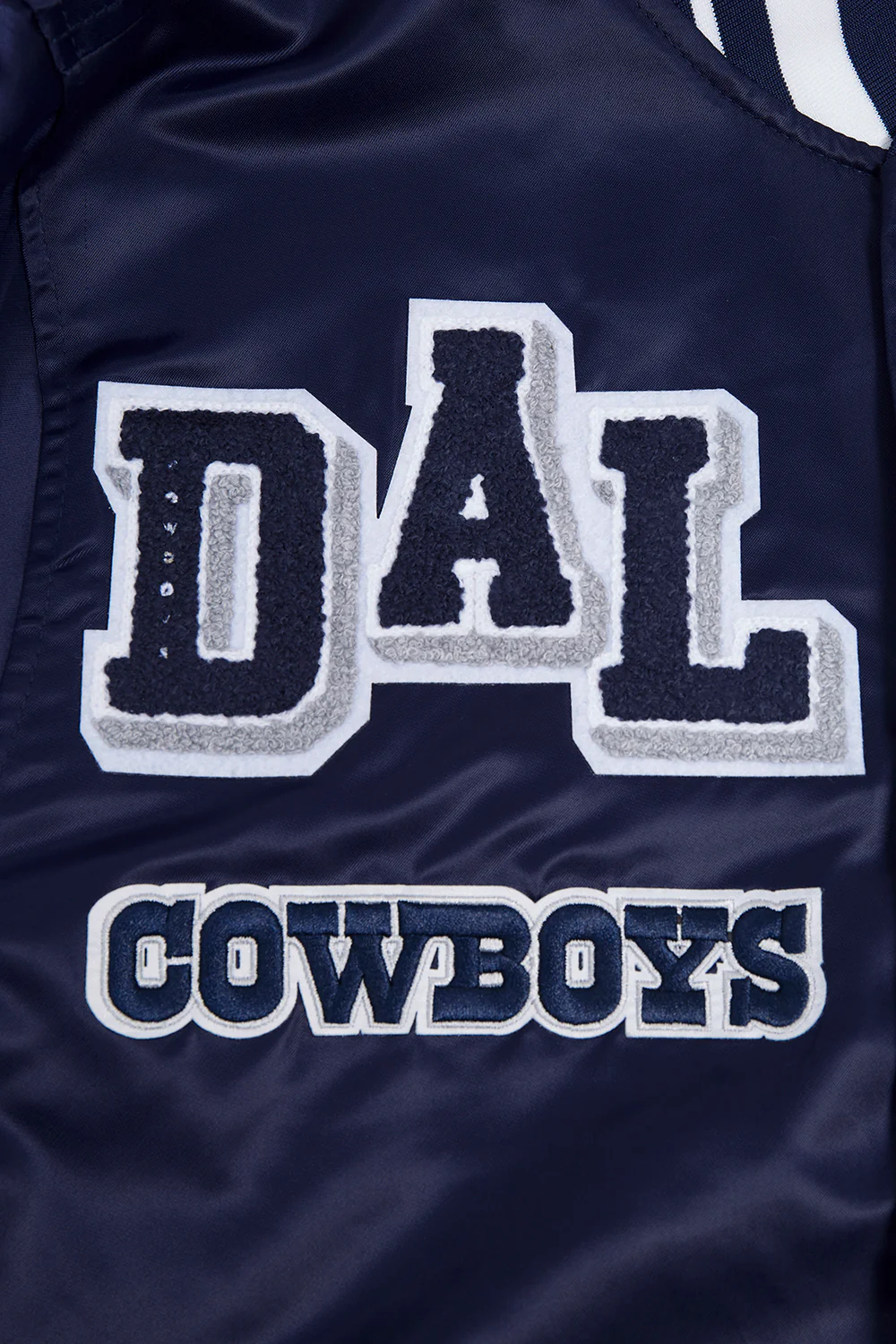 NFL DALLAS COWBOYS MASHUP MEN'S RIB SATIN JACKET (MIDNIGHT NAVY) - Image 5
