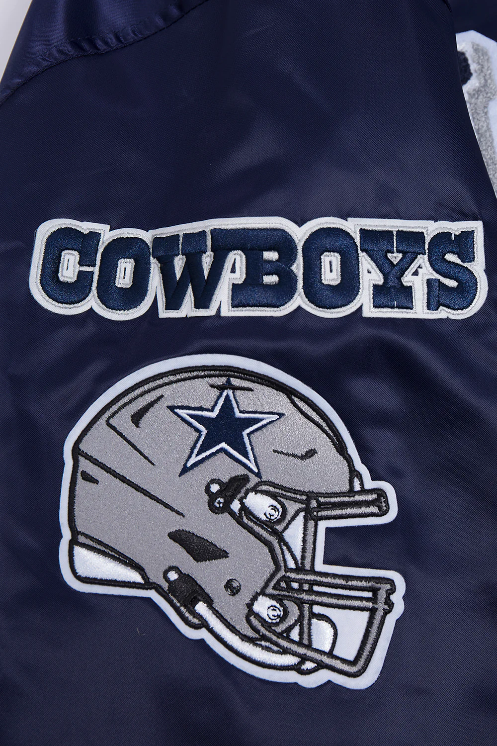 NFL DALLAS COWBOYS MASHUP MEN'S RIB SATIN JACKET (MIDNIGHT NAVY) - Image 7