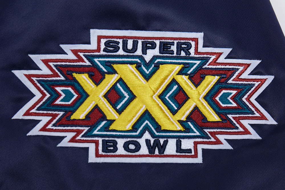 NFL DALLAS COWBOYS MASHUP MEN'S RIB SATIN JACKET (MIDNIGHT NAVY) - Image 8