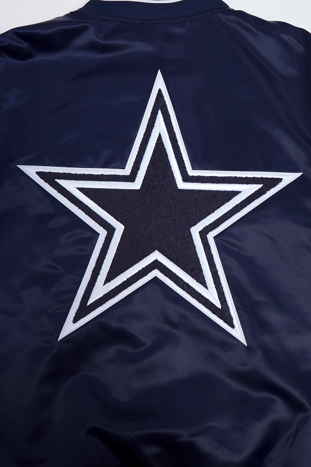 NFL DALLAS COWBOYS MASHUP MEN'S RIB SATIN JACKET (MIDNIGHT NAVY) - Image 9