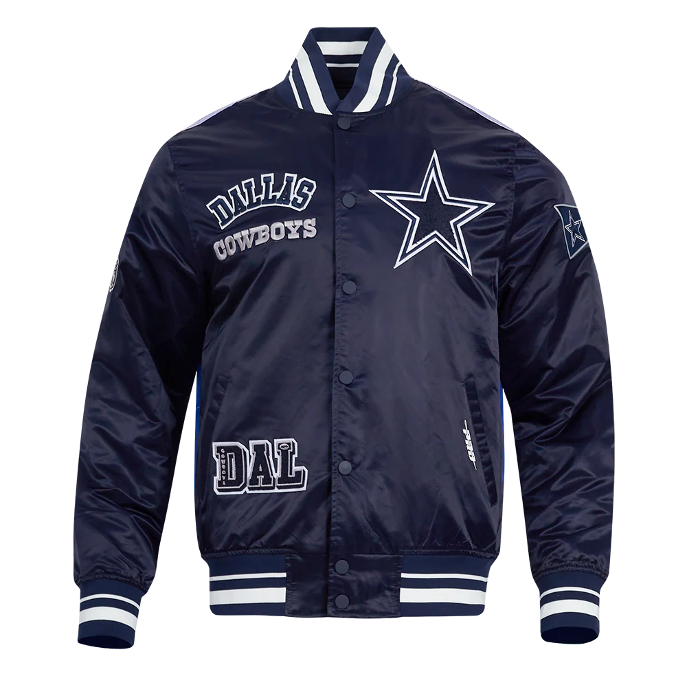NFL DALLAS COWBOYS SUBLIMATED MEN'S SATIN JACKET-MIDNIGHT SKY (MIDNIGHT NAVY) - Image 2