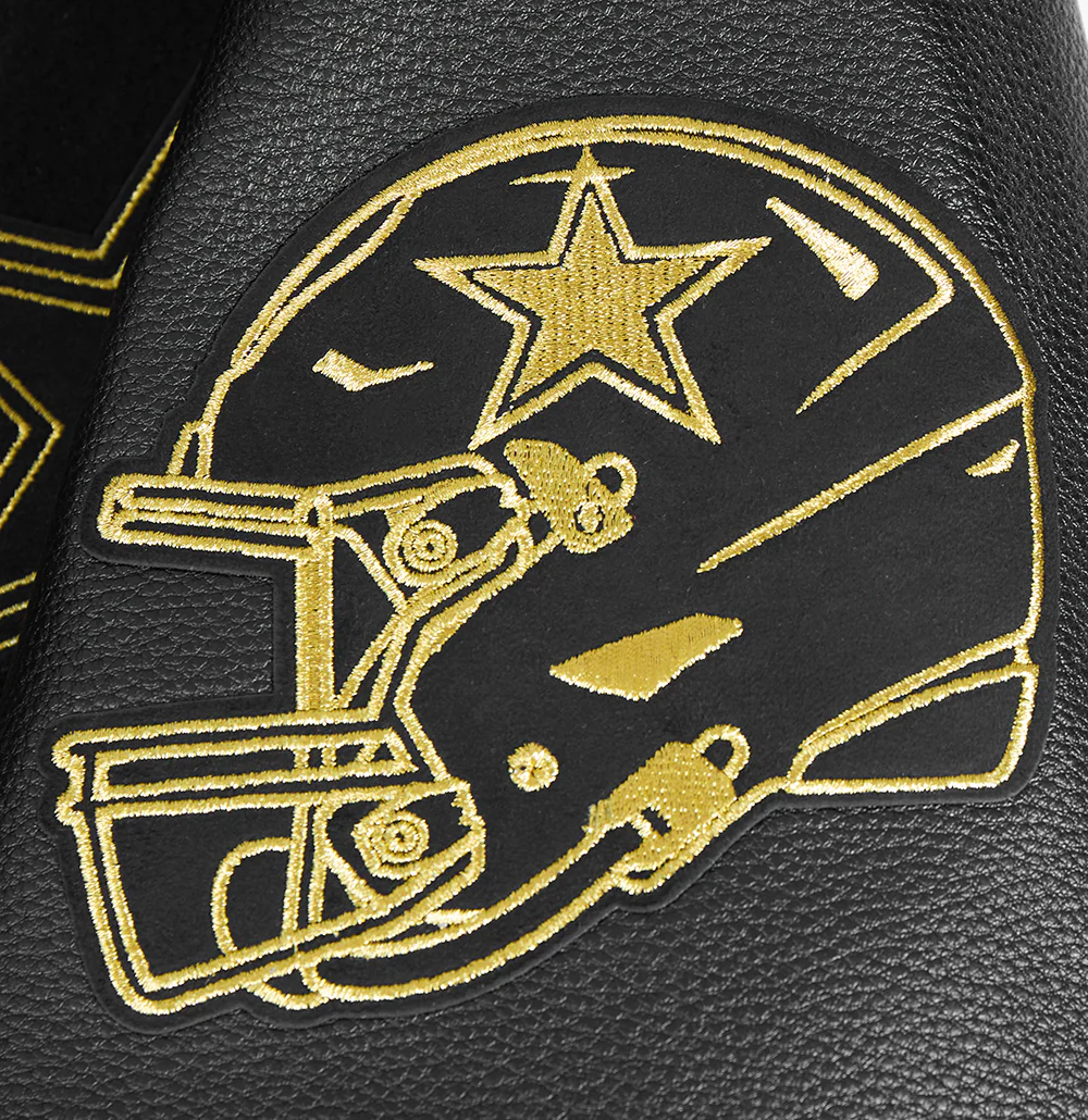 NFL DALLAS COWBOYS BLACK & GOLD MEN'S WOOL VARSITY JACKET (JET BLACK) - Image 10