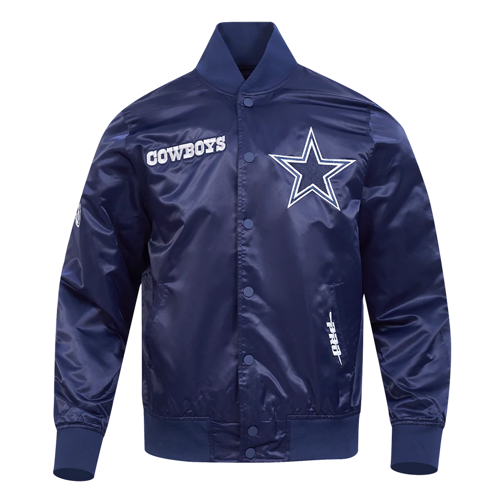 NFL DALLAS COWBOYS SOUVENIR MEN'S SATIN JACKET (NAVY)