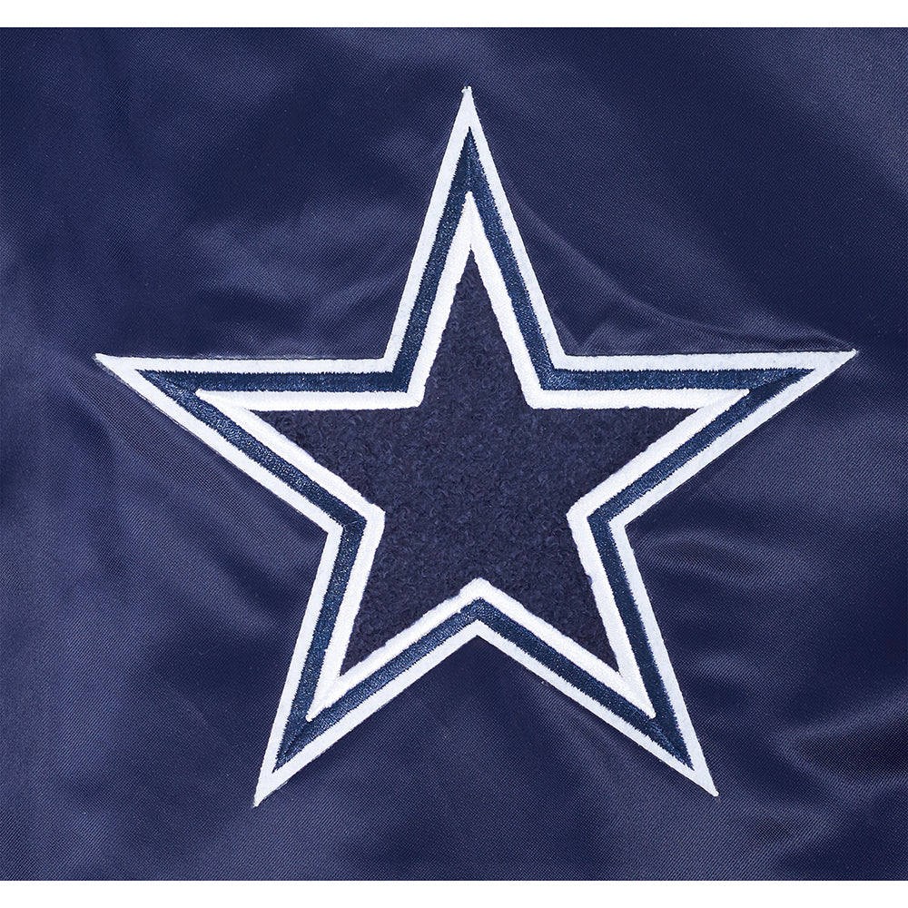 NFL DALLAS COWBOYS SOUVENIR MEN'S SATIN JACKET (NAVY) - Image 5
