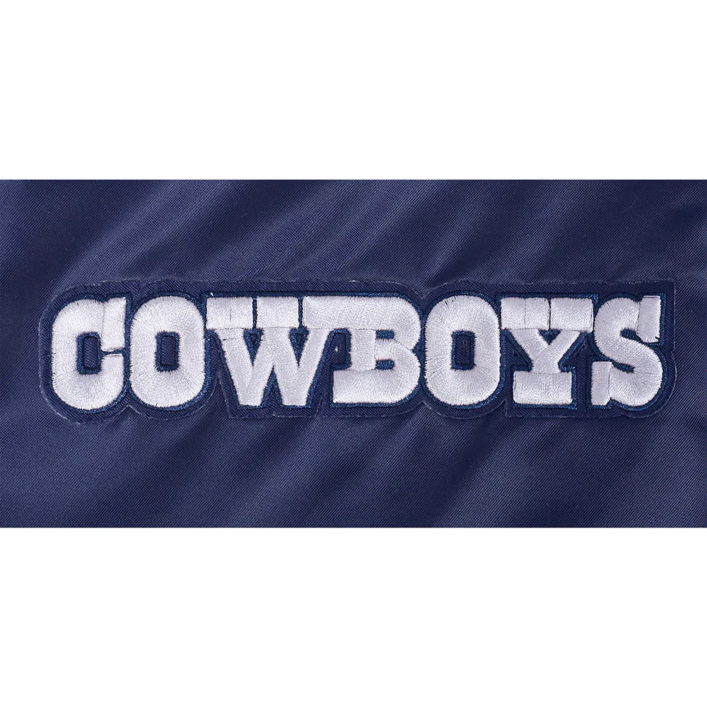 NFL DALLAS COWBOYS SOUVENIR MEN'S SATIN JACKET (NAVY) - Image 6