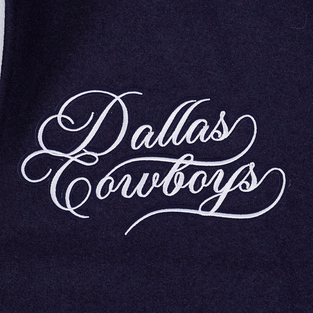 NFL DALLAS COWBOYS SUGAR SKULL MEN'S RIB WOOL VARSITY JACKET (MIDNIGHT NAVY/WHITE) - Image 8