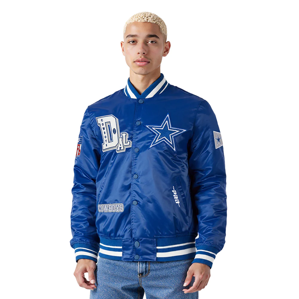 NFL DALLAS COWBOYS BEST OF MEN'S RIB SATIN JACKET (DODGER BLUE) - Image 13